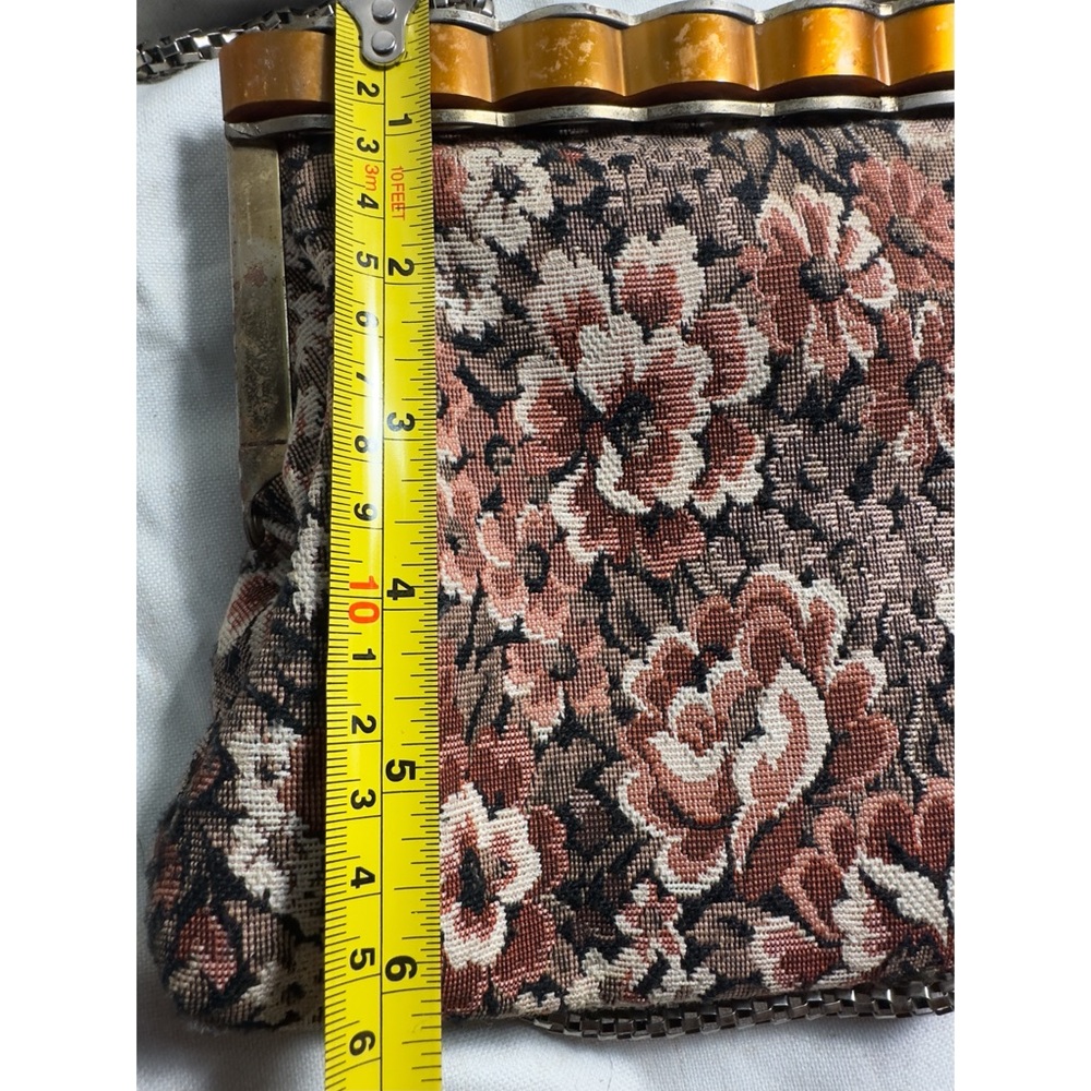 Vintage VTG Floral Tapestry Clutch with Chain Strap - Picture 14 of 15